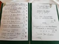 Menükarte im Tizio Freiburg